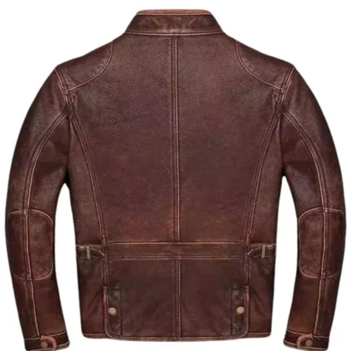 Men’s brown genuine lambskin leather jacket with premium stylish riding design
