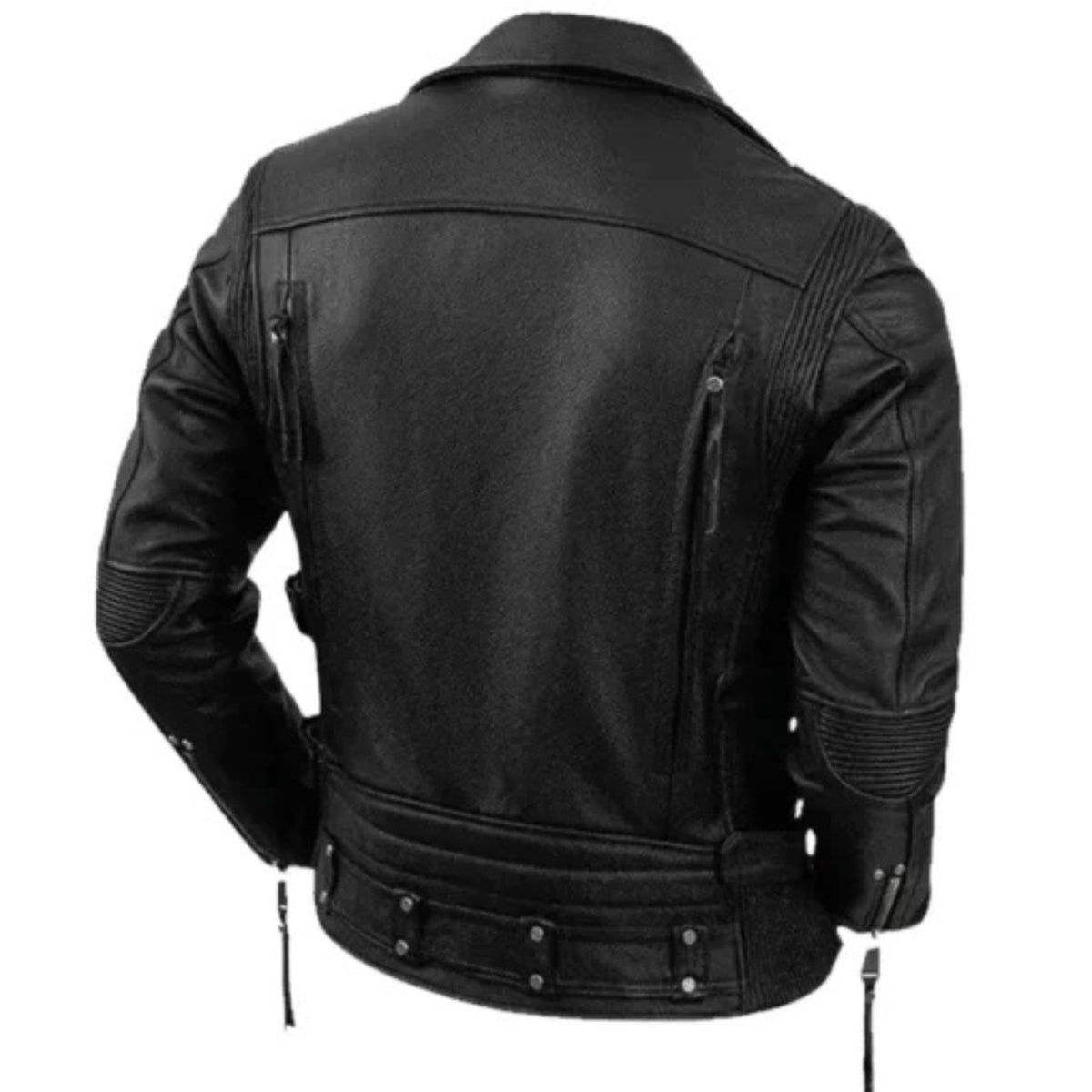 Men’s cowhide leather motorcycle jacket – rugged, stylish, and durable