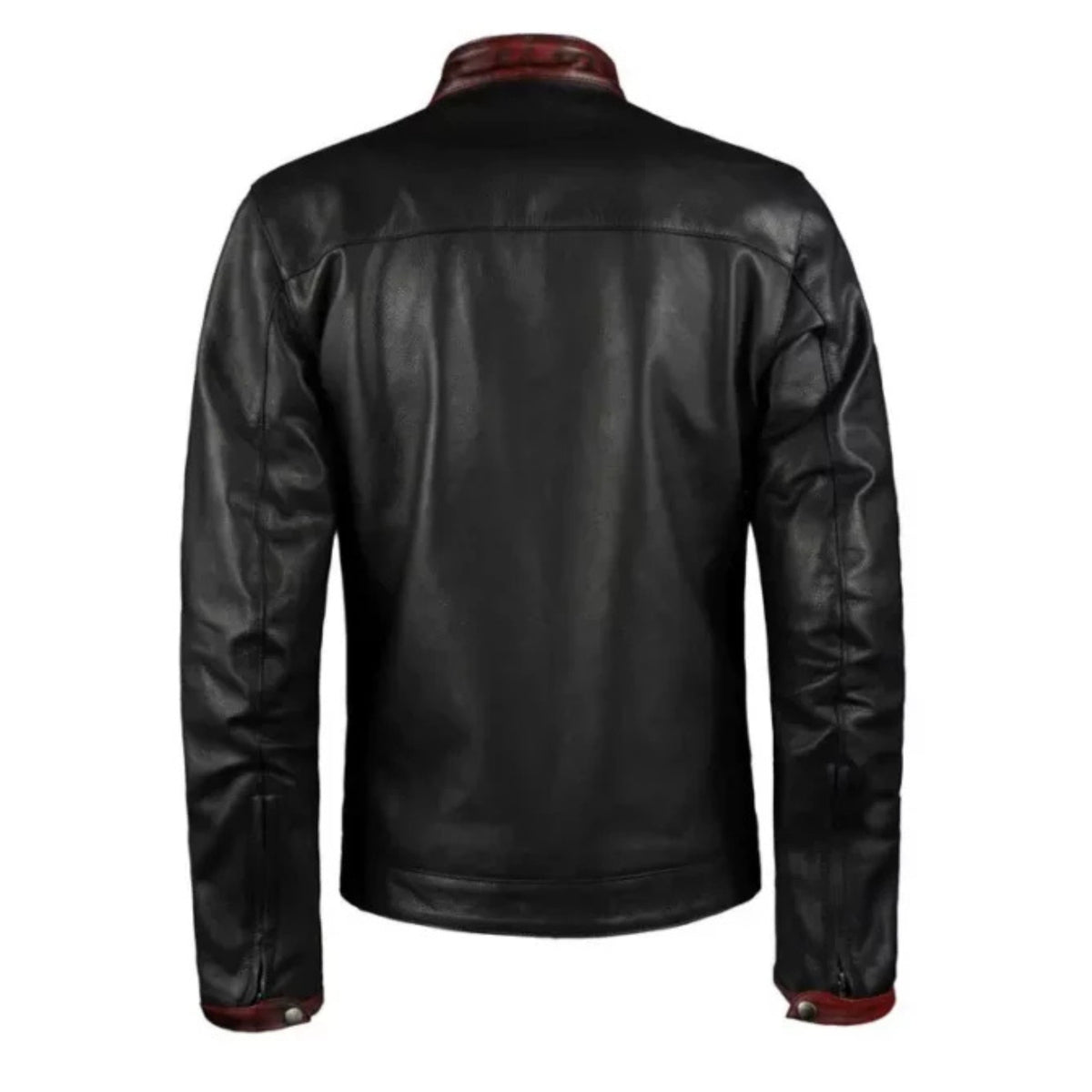 “Men’s retro black leather jacket, classic design, timeless style, and durable craftsmanship for casual wear or riding”