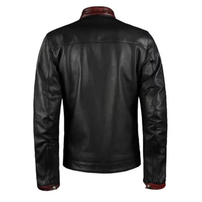 “Men’s retro black leather jacket, classic design, timeless style, and durable craftsmanship for casual wear or riding”
