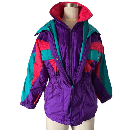 Vintage 80s Neon Ski Jacket – Retro Winter Style