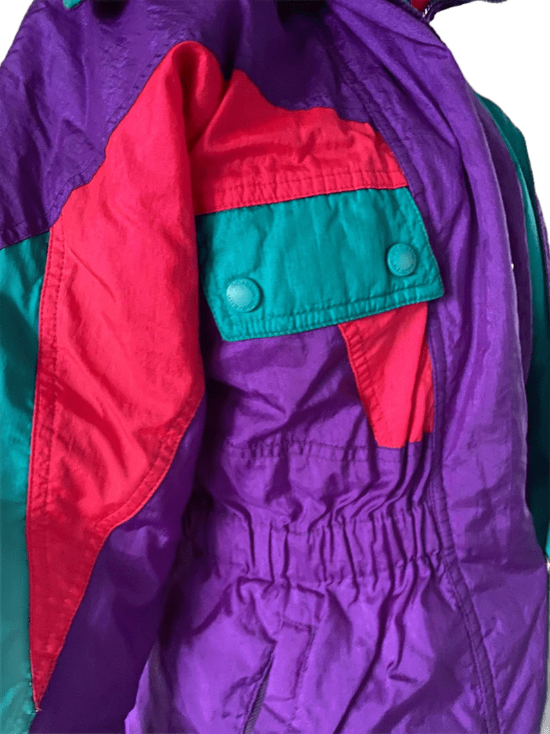 Vintage 80s Sun Ice Neon Puffer Jacket – Retro Winter Style
