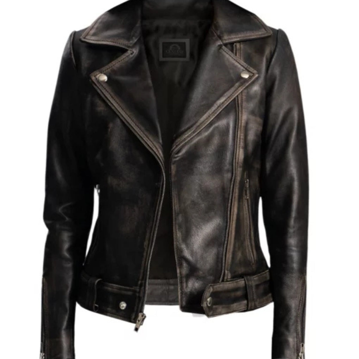 Women Rumy distressed jacket with vintage style, edgy appeal, and modern fit