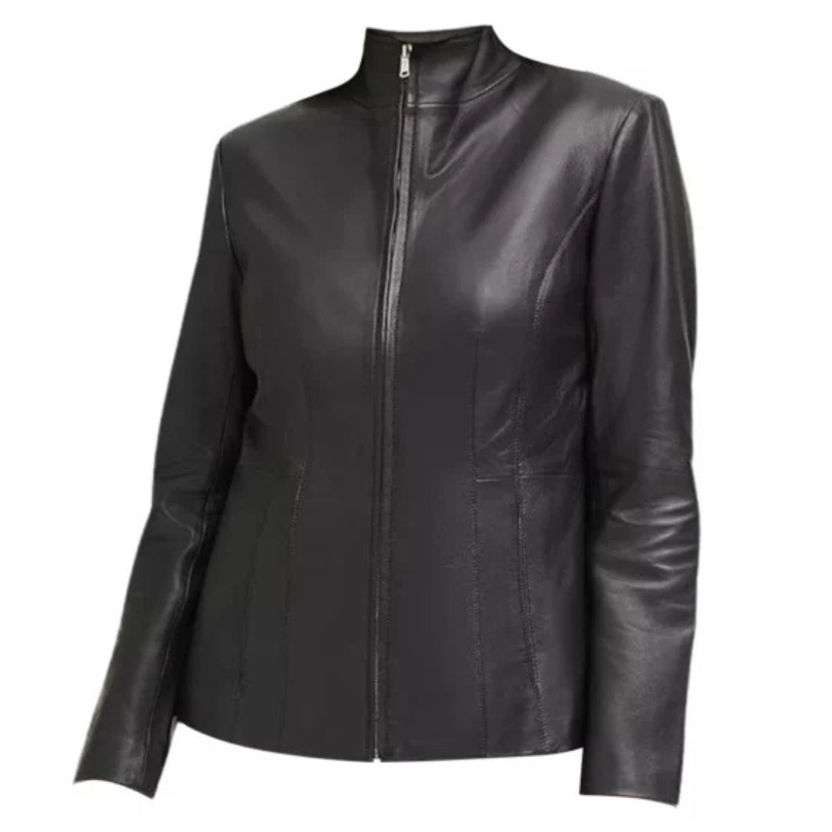 Women’s classic black jacket with a sleek design and elegant versatile style