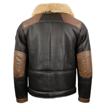 Elevate Your Winter Look with the Men’s F-35 Chocolate Sheepskin Aviator Jacket