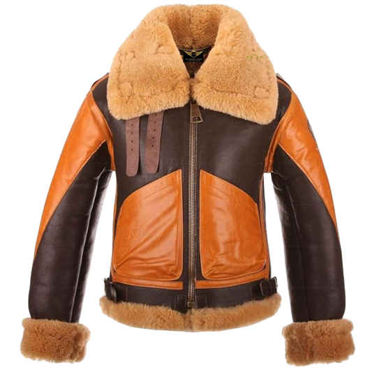 Authentic RAF B3 Aviator Shearling Jacket in Brown