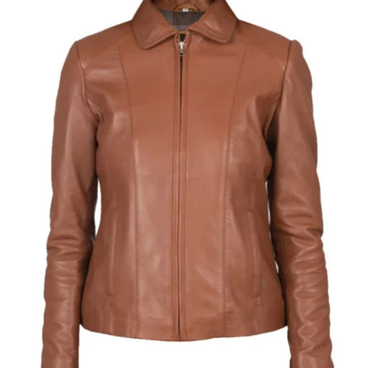 Colette Brown Leather Jacket – Timeless Style with Premium Craftsmanship & Elegant Fit