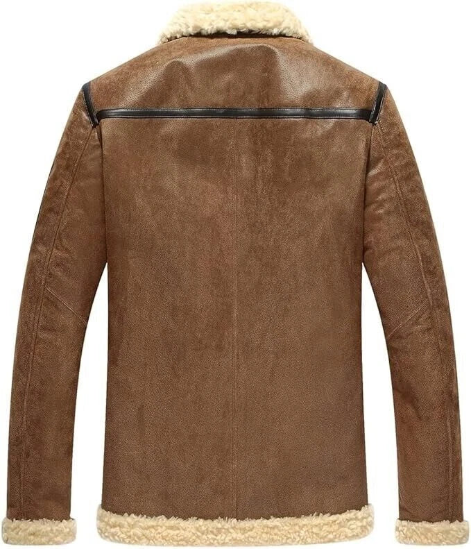Ride in Style with the Men’s Leather Aviator Motorcycle Bomber Shearling Jacket